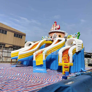 Toboggan aquatique gonflable monstrueux de 7,6 mètres avec trois pistes - PVC de qualité commerciale pour un plaisir estival extrême - Product Image 2