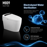WC intelligent avec télécommande, chasse d'eau électrique automatique, siège chauffant, cuvette allongée monobloc avec bidet intégré, raccordement en P/S, chauffage du siège