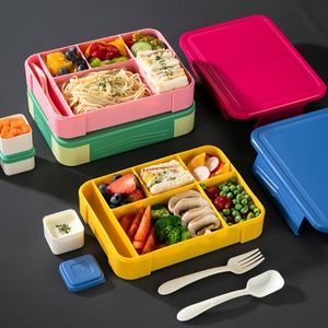 Custom Bento <b>Box</b> <b>Lunch</b> <b>Box</b> 6 <b>Compartments</b> Bento Lunchbox <b>with</b> Food Utensils for Back School Toddler Daycare Snack Containers - Product Image 5