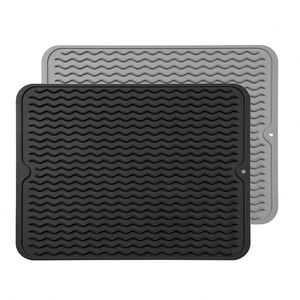 <b>Kitchen</b> Counter Multiple Usage Large <b>Drying</b> Dishes Silicone Dish <b>Drying</b> <b>Mat</b> for Bowl <b>Drying</b> - Product Image 2