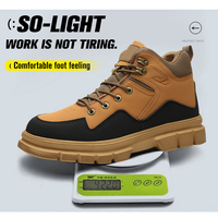 Bottes de sécurité à embout en acier de norme européenne, en cuir microfibre, résistantes à l'usure, pour hommes, grandes tailles, anti-perforation