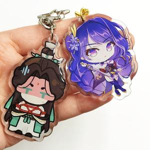 Porte-clés en plastique transparent Anime créatif de charme acrylique personnalisé promotionnel avec époxy - Product Image 2