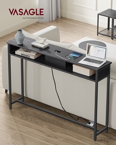 <span class=keywords><strong>VASAGLE</strong></span> <span class=keywords><strong>Console</strong></span> Table d'entrée Table d'entrée étroite noire avec station de charge - Product Image 2