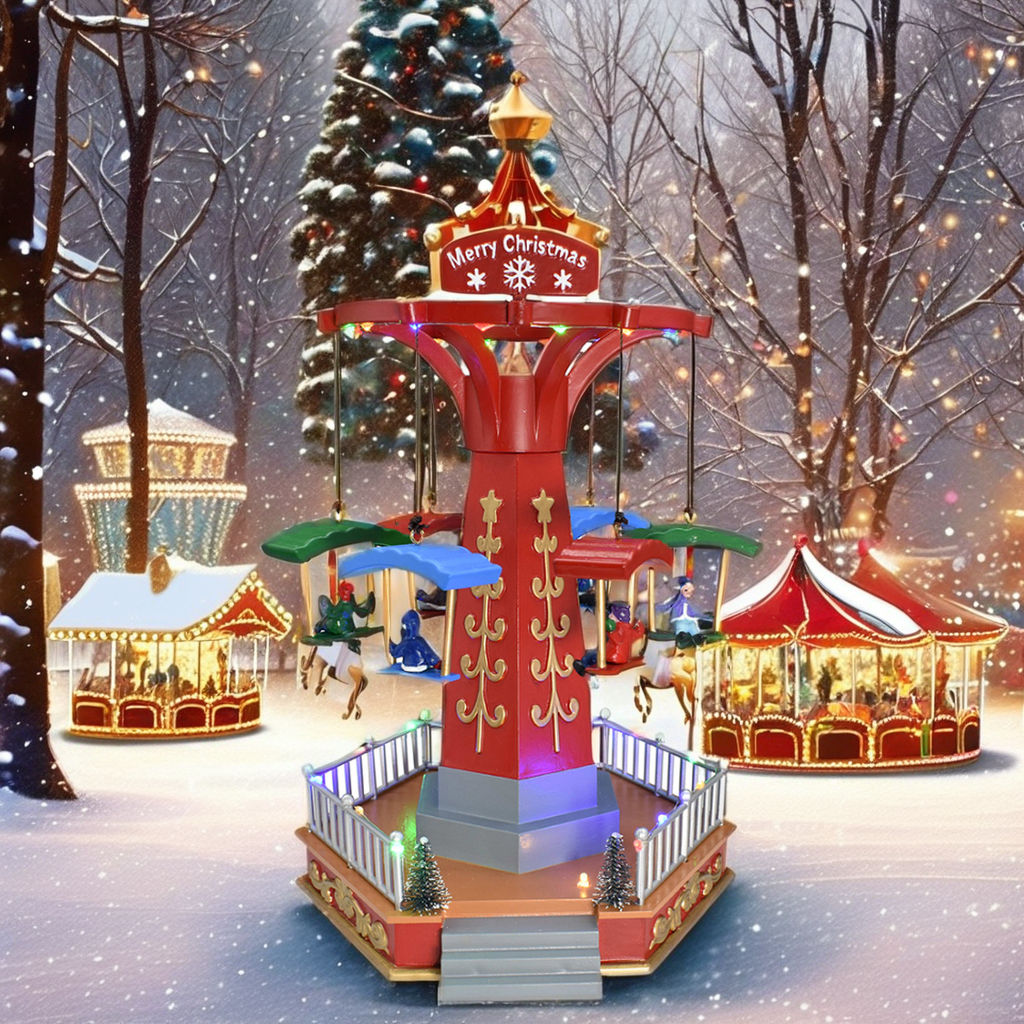 with LED Light Parachutes Park Music Box