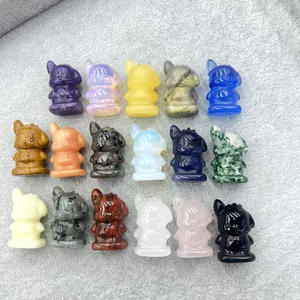 Offres Spéciales 30mm cristal Kuromi sculptures pierres de guérison Quartz Rose Hello Kitty sculpture pour bricolage cadeaux - Product Image 6