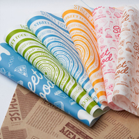Papier sulfurisé imprimé, matière première de papier sulfurisé de qualité alimentaire de haute qualité, papier d'emballage de burger en rouleau