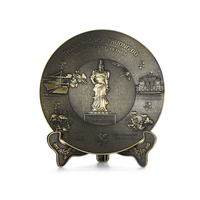 Plaques commémoratives en métal bronze antique 3D sur mesure avec support en bois ou en métal, plaques ou plaques de récompense commémoratives