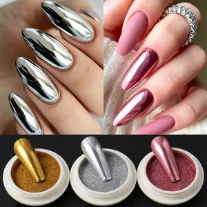 Polvo de Uñas Cromado Holográfico de 6 Colores, Efecto Sirena Brillante, Aurora, Perla, Espejo, Dorado, Plateado, Oro Rosa, Decoración de Uñas - Product Image 4