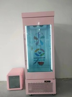 Réfrigérateur commercial MUXUE 450L vertical avec porte vitrée, affichage vidéo sur écran LCD et fonction de dégivrage automatique