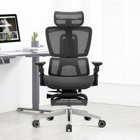 Chaise de bureau ergonomique moderne à dossier haut en maille avec soutien lombaire, certifiée BIFMA, pivotante et de direction