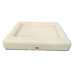 Lit pour chien rond classique moderne en lin naturel, toutes saisons, <span class=keywords><strong>housse</strong></span> amovible lavable, plusieurs tailles, chiens de petite/moyenne/grande taille - Product Image 4