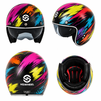 Casque de moto rétro à face ouverte, coque en ABS, impression de logo possible, homologué DOT 3C, casque moto professionnel pour adulte