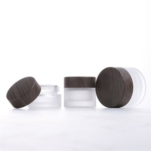 Couvercle en bois de laiton 30g 50g noir et blanc, avec joint, masque de protection, corps, lait, récipient d'emballage cosmétique, <span class=keywords><strong>essence</strong></span> crème, pot en plastique - Product Image 2