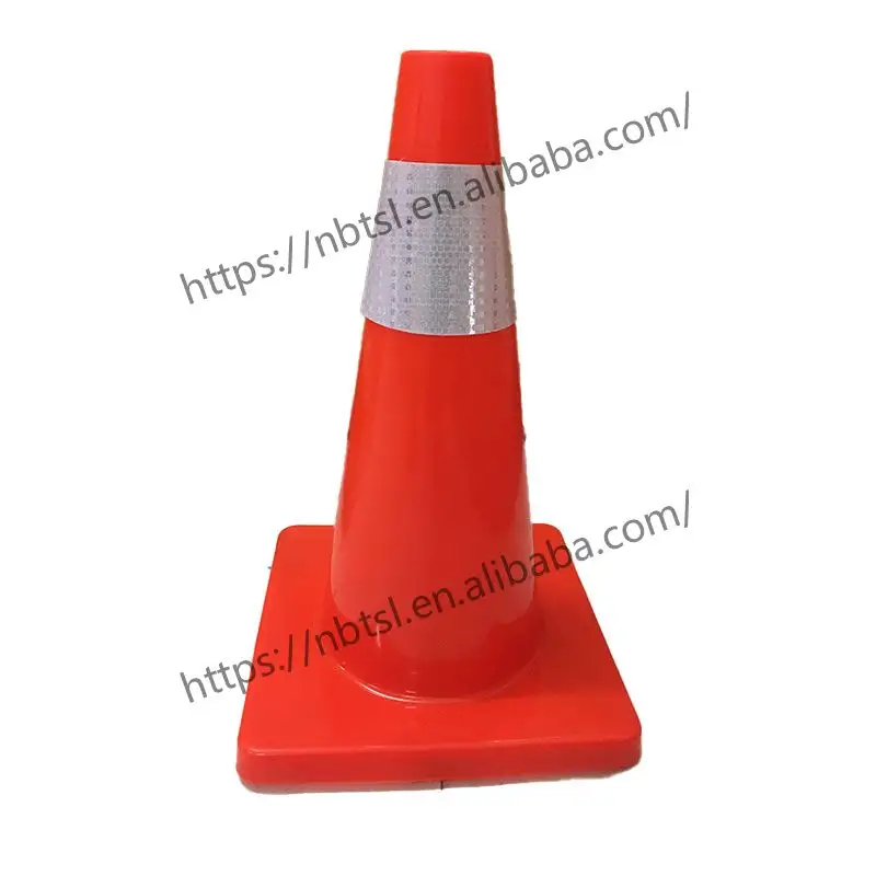 Cone de PVC para trânsito Cone de estrada laranja 450mm flexível