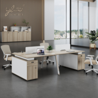 Bureau double table de bureau à deux places bureau avec clapier table d'ordinateur pour bureau chêne bureau nordique