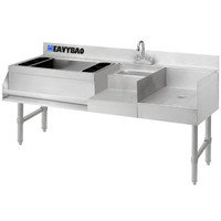 Heavybao Mangkuk Wastafel Komersial Meja Kerja, Wastafel Tunggal Meja Wastafel Disesuaikan Stainless Steel Bar Restoran