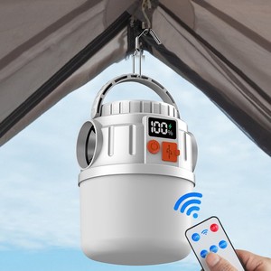 Linterna de camping con energía solar y pantalla digital, luz de emergencia LED de 5W para exteriores, para uso en tiendas de campaña y mercados nocturnos - Product Image 4