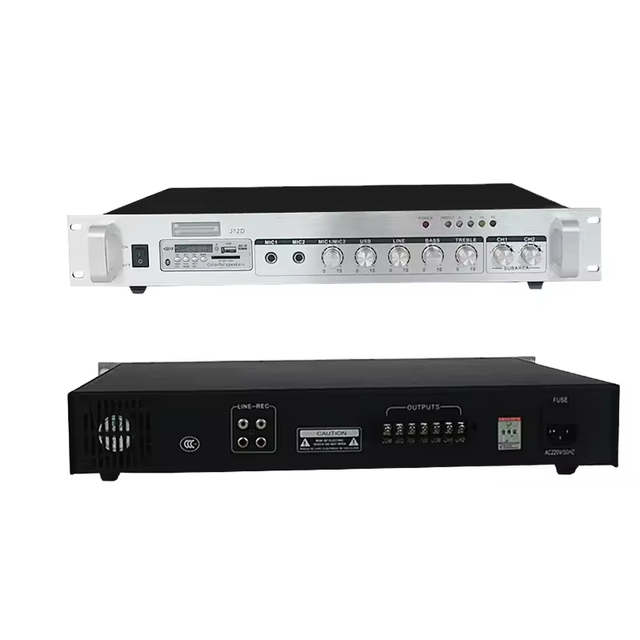 120W PA System Amplifier 1.5U Pre Amplifier with Reverberation and Bluetooth for Hall and Auditorium