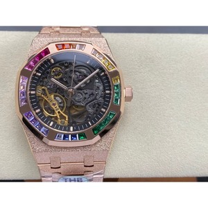 Reloj Mecánico de Buceo de Súper Calidad, Resistente al Agua, 41 mm, Fábrica THB, Movimiento 3132, 15412, Esqueleto con Diamantes Arcoíris - Product Image 4