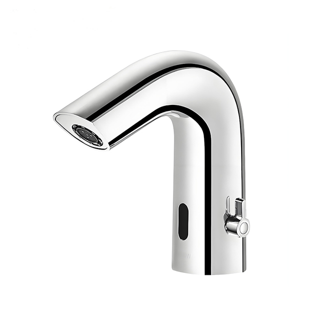 HY-181AD Chrome Plating Automatic Sensor Single-Hole Faucet Touchless Hot Cold Zinc Alloy Tap for Bathroom Kitchen Basin Mixer