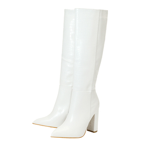 Party Women's Shoes 2025 New Large Size Fashion <b>Boots</b> Stone Pattern Side Zipper Comfortable Thick Heel Fashion Women's <b>Boots</b> - Product Image 5