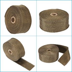 Colector de escape universal de titanio <span class=keywords><strong>para</strong></span> coche y motocicleta, envoltura de calor <span class=keywords><strong>para</strong></span> línea de combustible, cubierta de motor, asiento, mamparo, <span class=keywords><strong>cinta</strong></span> de tubo de Cable - Product Image 2