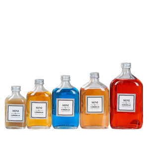Bouteille en verre vide avec bouchons, flacon de poche pour liqueurs, bouteilles transparentes pour sauces, whisky, sodas et autres boissons - Product Image 1