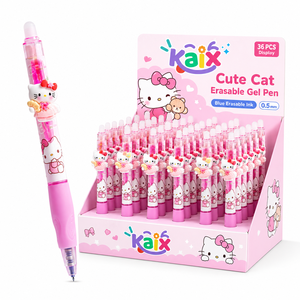 Stylo gel effaçable à la chaleur KAIX Cute Cat, logo personnalisé en gros, encre bleue 0,5 mm, ensembles <span class=keywords><strong>de</strong></span> stylos gel à friction pour la prise <span class=keywords><strong>de</strong></span> notes en classe - Product Image 1