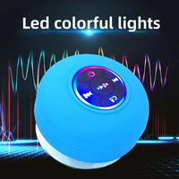 Enceinte sans fil étanche IPX4 V5.1 avec ventouse, lumière RGB colorée, son stéréo, boombox portable avec micro intégré et bouton