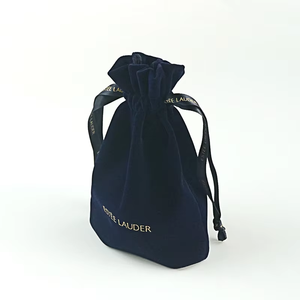 Velvet <b>Drawstring</b> <b>Pouches</b> Reusable Cosmetic Bags Soft Fabric Storage <b>Pouch</b> With Custom Logo Printed - Product Image 1