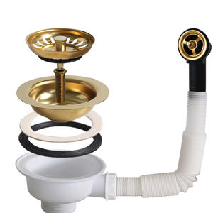 <span class=keywords><strong>TALEA</strong></span> - Colador de Fregadero de Cocina Moderno de Acero Inoxidable Color Oro Rosa de 3 1/2 Pulgadas y Kit de Plomería para Drenaje de Fregadero - Product Image 3