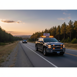Barre lumineuse LED ambre haute qualité 'Long Large Vehicle' pour panneau signalétique Sharp/P-76, véhicules d'accompagnement, IP65, 12-28V DC, Polycarbonate, Aluminium - Product Image 3