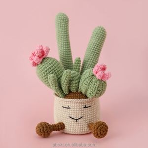 Decoración para el Hogar, Cactus Tejido a Crochet, Hecho a Mano, con Múltiples Cabezas, en Maceta - Product Image 4