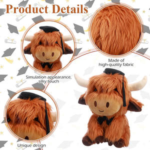 7940 juguete de peluche de vaca <span class=keywords><strong>Real</strong></span> esponjoso realista con Mortarboard lindos regalos de graduación para amigos compañeros de clase felpa de vaca <span class=keywords><strong>Real</strong></span> - Product Image 3