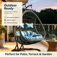 Fauteuil suspendu d'extérieur en rotin pour la vente en gros, chaise balançoire en osier pour jardin, balançoires de patio pour salle à manger, maison, balcon, cour