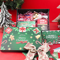Boîtes cadeaux de Noël vertes avec couvercles, grandes boîtes cadeaux vides, coffret cadeau pliable de luxe en carton pour Noël
