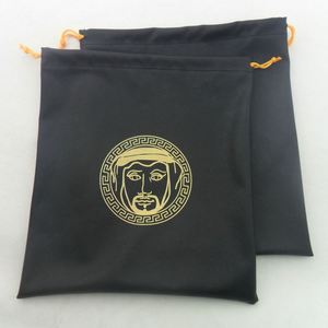 Qualité Logo Personnalisé Cordon Emballage Satin De Soie Noir Bijoux Boucle D'oreille Bijoux Pochette En Satin - Product Image 2