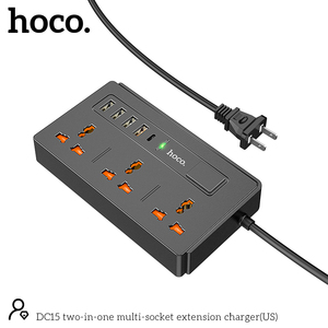 2022 Hoco OEM DC15 2 en 1 3 prises parasurtenseur 4 Ports de commutation de surcharge <span class=keywords><strong>USB</strong></span> <span class=keywords><strong>chargeur</strong></span> d'extension multi-prises - Product Image 2