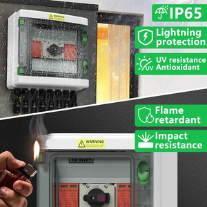 Boîtier de Combinaison PV DC1000V 1 Entrée 1 Sortie <span class=keywords><strong>avec</strong></span> Protection Contre les Surtensions IP65 Matériau PC+ABS Courant Nominale 32A pour Système de Panneaux Solaires - Product Image 4