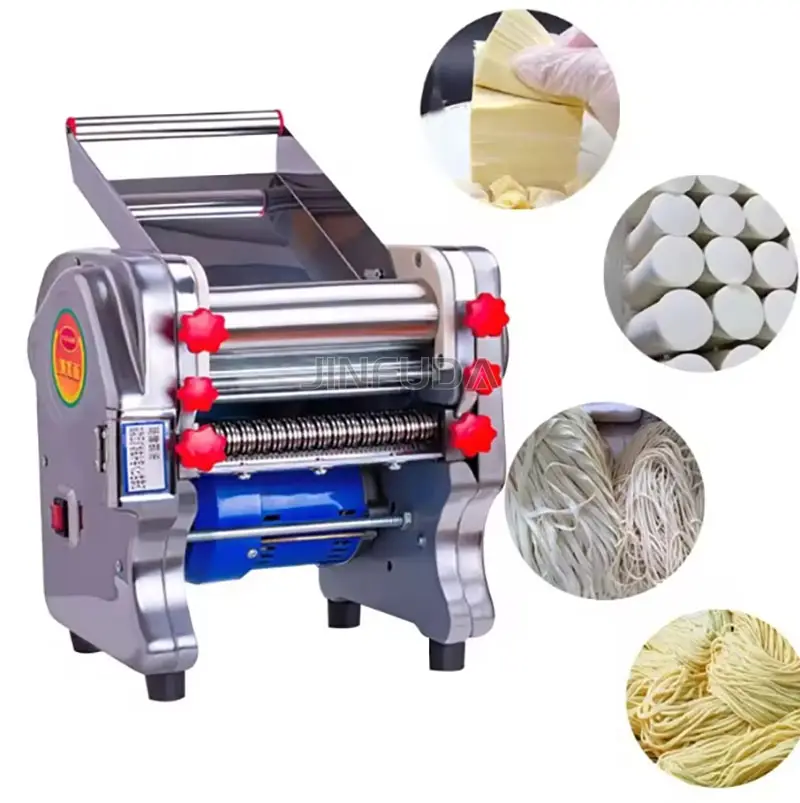 Elektrische Deegroller Roestvrijstalen Deegsheeter Machine Noodle Pasta Knoedel Maker Mes Verwisselbaar 110V 220V