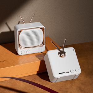 <span class=keywords><strong>Radio</strong></span> FM mignonne et rétro, batterie 400 mAh, lecture TF/MP3, haut-parleur sans fil, petit format, idéal pour un cadeau - Product Image 2