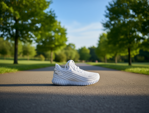 Chaussures de course unisexes, empeigne en mesh, semelle extérieure en caoutchouc, semelle intermédiaire en EVA, blanc 34243/211 - Product Image 2