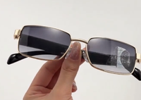 Nouvelles lunettes de lecture progressives multifocales carrées avec verres gris unisexes, verres teintés, anti-lumière bleue