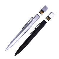 Clé USB de haute qualité 4 Go/8 Go/16 Go avec logo personnalisé, stylo bille métallique noir/argenté/bleu/noir, encre noire pour promotion/usage professionnel