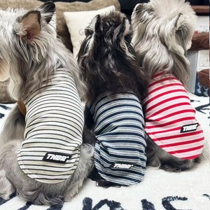 Nuevo Chaleco <span class=keywords><strong>de</strong></span> Verano para Perro <span class=keywords><strong>de</strong></span> Algodón, Estilo Deportivo Informal a Rayas en Varios Colores, Ropa para Perro - Product Image 2