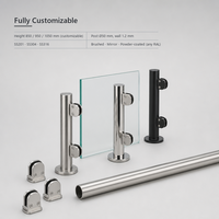 Support de fixation réglable en acier inoxydable ZD pour mini-poteaux de balustrade, main courante, pour escaliers de balcon extérieur, résistant à la rouille