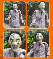 Chaîne de fer Zombie électrique fantôme horreur tête rougeoyante squelette animatronique animé Halloween peur décor accessoires lumière jaune