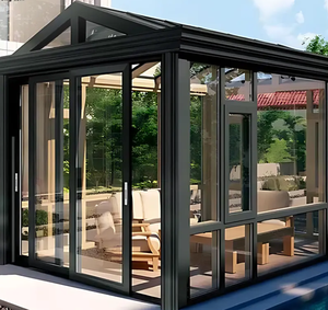 Индивидуальные наружные изогнутые стеклянные крыши солярий коммерческий солярий наружные алюминиевые солнечные комнаты стеклянные дома - Product Image 5