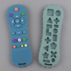 Baby Silicone Teether <b>Remote</b> <b>Control</b> Shape BPA Free Food Grade Chewing Toy 0-24 Months Blue Green Black - Product Image 1