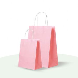 LH Wholesale Eco-Friendly Handmade Screen Printed Kraft Paper Bags with Ribbon Handles for Clothing Packaging - Product Image 1